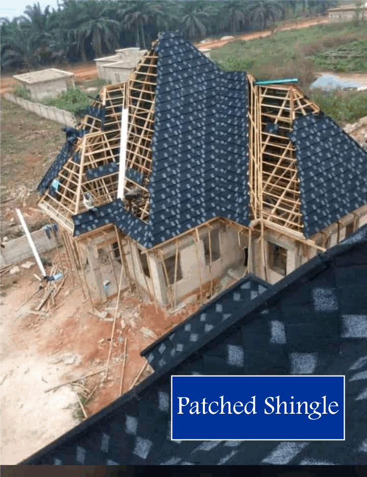 Where To Buy Classy Roof - Stone Coated Roofing Tiles Nigeria - Port Harcourt - Patched Shingle Design Black Installed