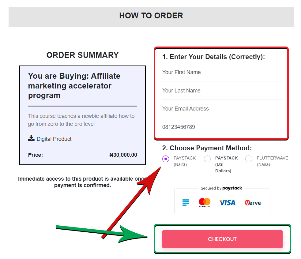 Quick Steps On How To Purchase The Affiliate Marketing Accelerate Program (AMAP) By Caleb - Expertnaire 